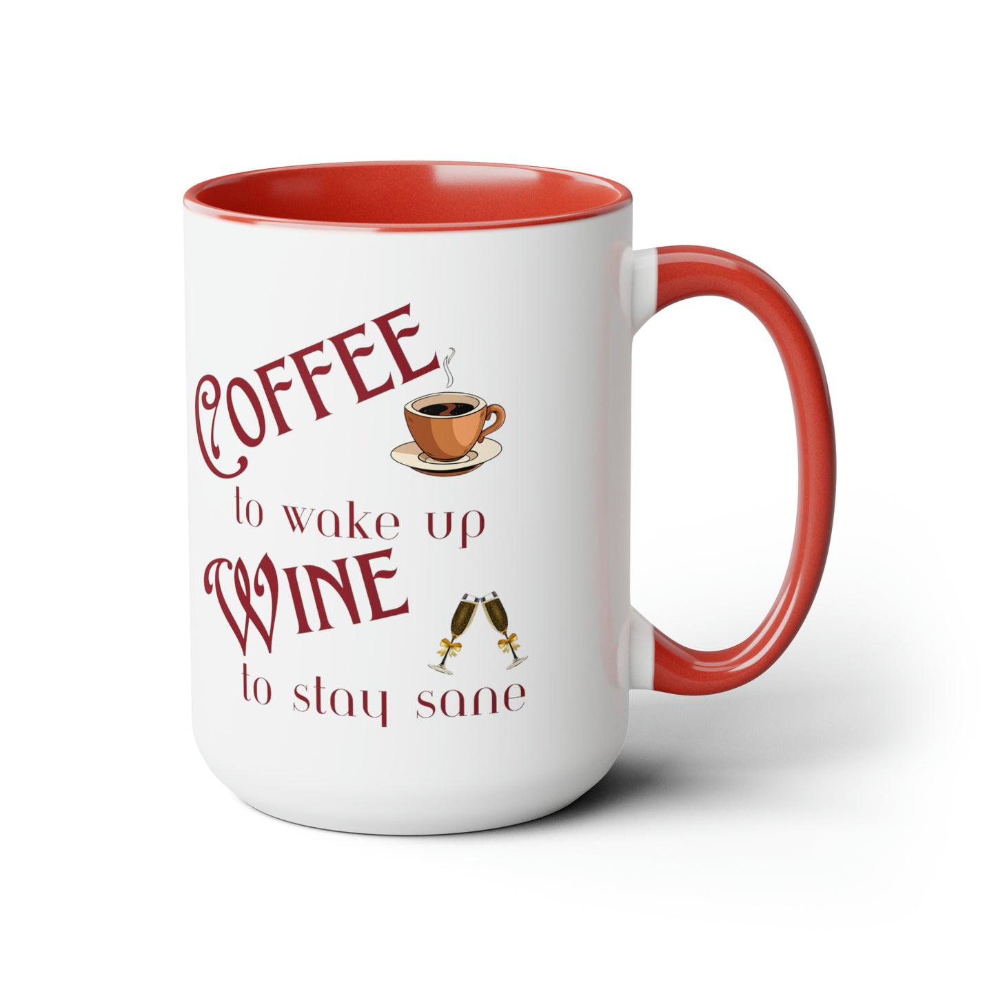 Two-Tone Coffee Mugs, 15oz